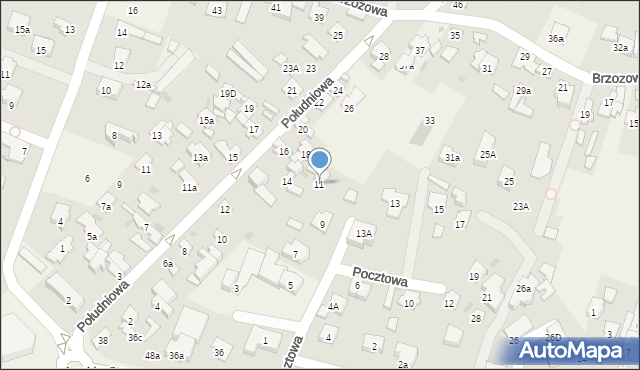 Laski, Pocztowa, 11, mapa Laski