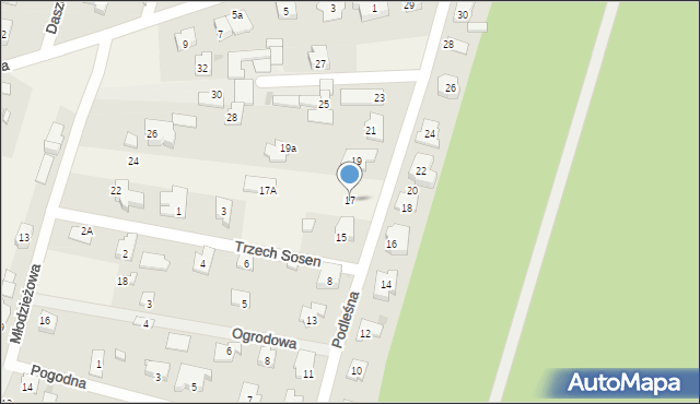 Laski, Podleśna, 17, mapa Laski
