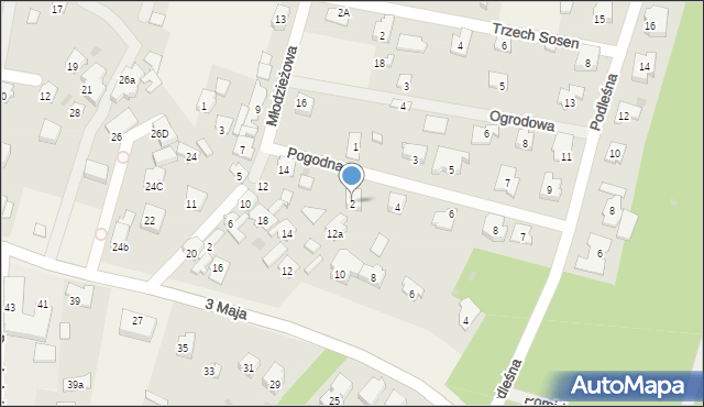 Laski, Pogodna, 2, mapa Laski