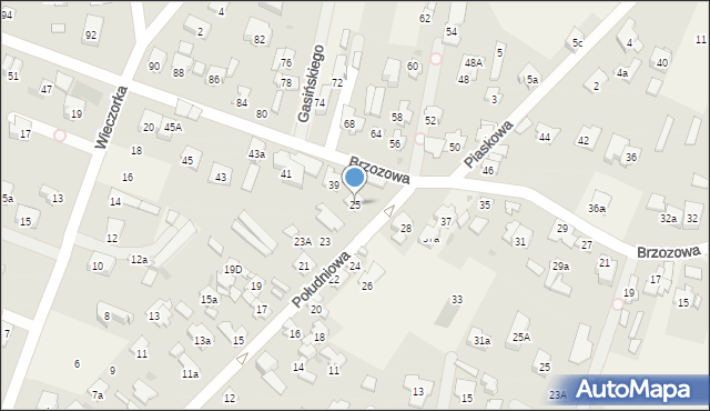 Laski, Południowa, 25, mapa Laski