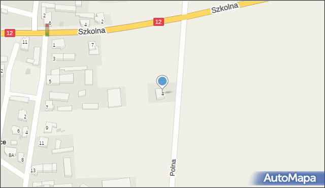 Lasocice, Polna, 4, mapa Lasocice