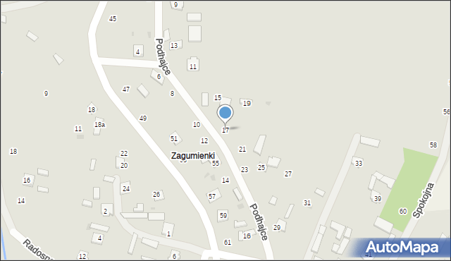 Łaszczów, Podhajce, 17, mapa Łaszczów