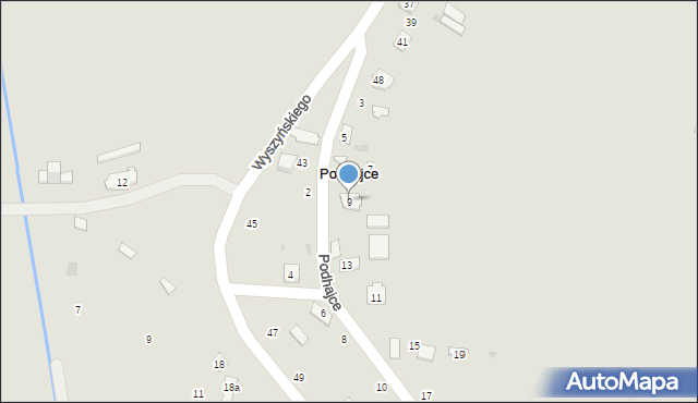 Łaszczów, Podhajce, 9, mapa Łaszczów