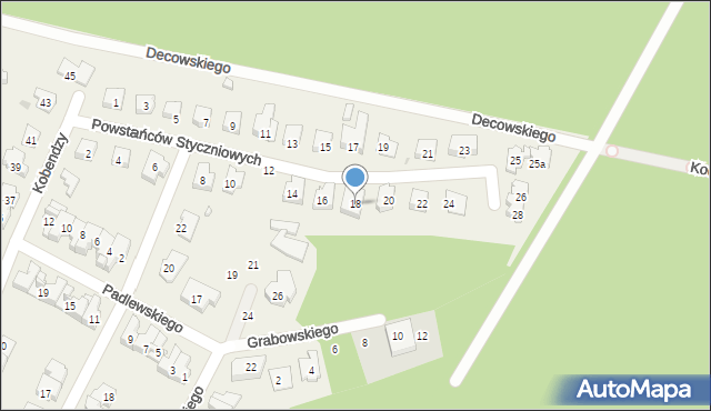 Latchorzew, Powstańców Styczniowych, 18, mapa Latchorzew