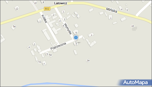 Latowicz, Poprzeczna, 3, mapa Latowicz