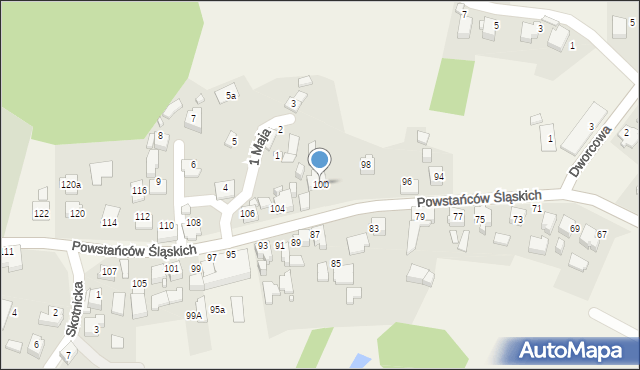 Łaziska, Powstańców Śląskich, 100, mapa Łaziska