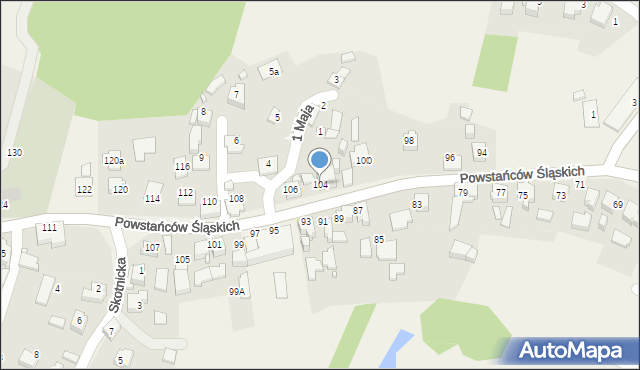 Łaziska, Powstańców Śląskich, 104, mapa Łaziska