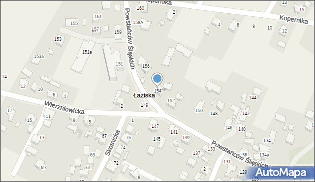 Łaziska, Powstańców Śląskich, 154, mapa Łaziska