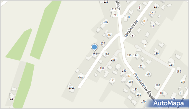 Łaziska, Powstańców Śląskich, 203, mapa Łaziska