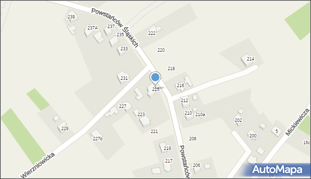 Łaziska, Powstańców Śląskich, 225, mapa Łaziska