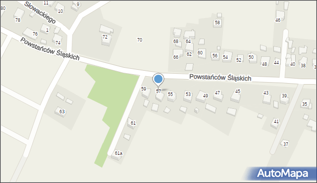 Łaziska, Powstańców Śląskich, 57, mapa Łaziska