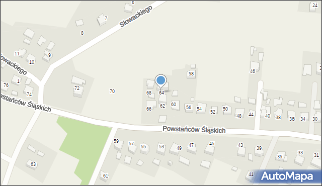 Łaziska, Powstańców Śląskich, 64, mapa Łaziska