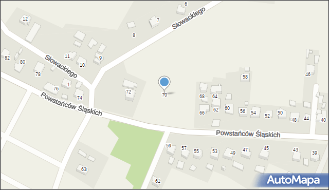 Łaziska, Powstańców Śląskich, 70, mapa Łaziska