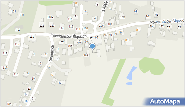 Łaziska, Powstańców Śląskich, 95a, mapa Łaziska