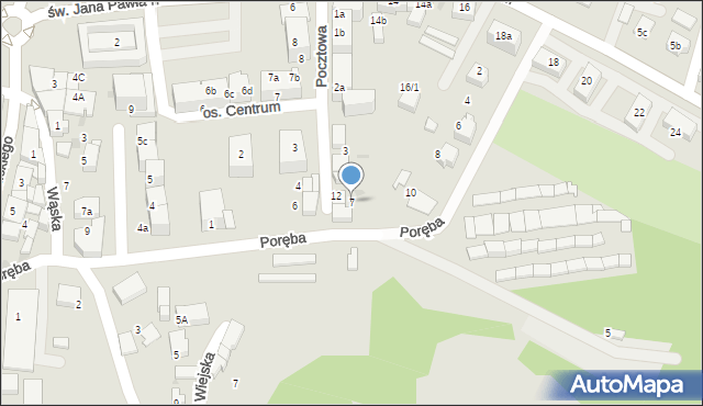 Łaziska Górne, Pocztowa, 7, mapa Łaziska Górne