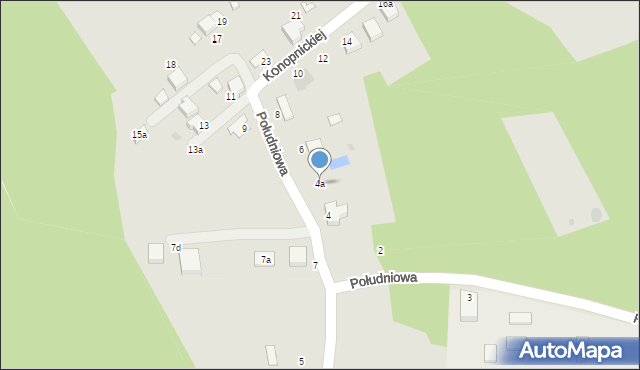 Łaziska Górne, Południowa, 4a, mapa Łaziska Górne
