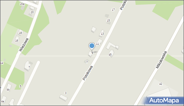 Łaziska Górne, Potokowa, 9, mapa Łaziska Górne