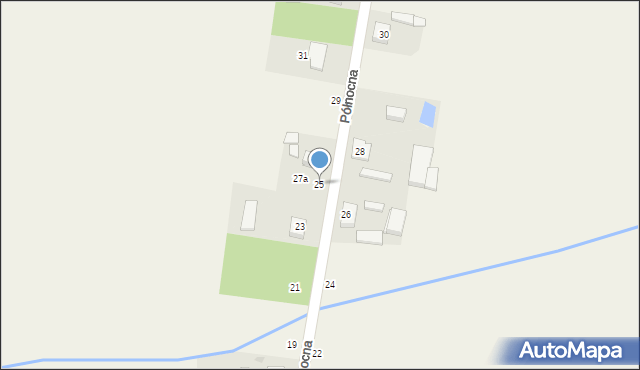 Łaznowska Wola, Północna, 25, mapa Łaznowska Wola
