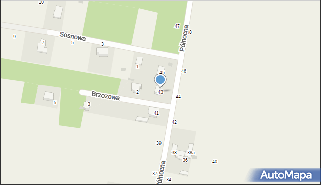 Łaznowska Wola, Północna, 43, mapa Łaznowska Wola