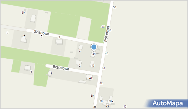 Łaznowska Wola, Północna, 45, mapa Łaznowska Wola