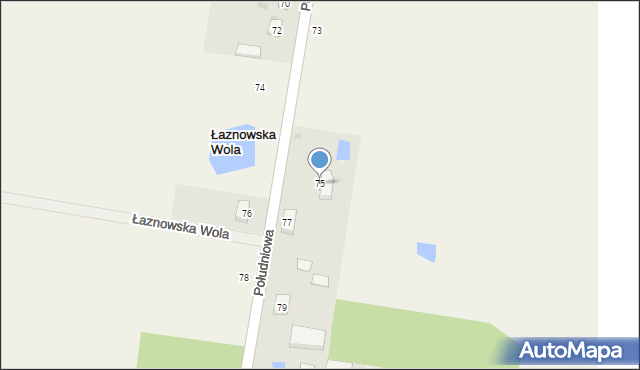 Łaznowska Wola, Południowa, 75, mapa Łaznowska Wola