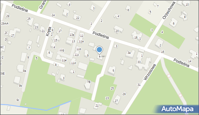 Łazy, Podleśna, 7, mapa Łazy