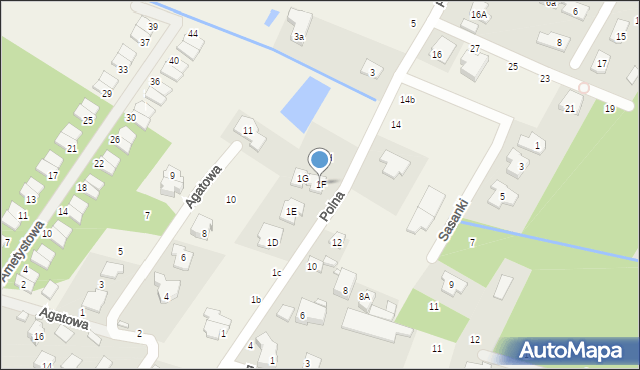 Łazy, Polna, 1F, mapa Łazy