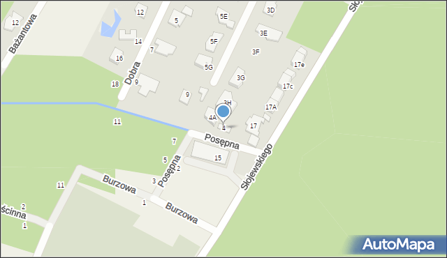 Łazy, Posępna, 4, mapa Łazy