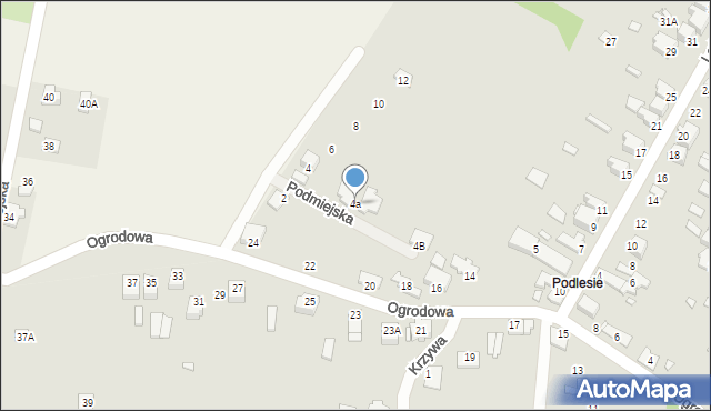 Łazy, Podmiejska, 4a, mapa Łazy