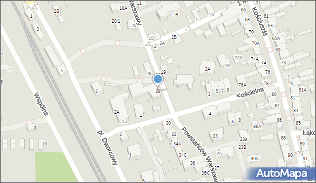 Łeba, Powstańców Warszawy, 28, mapa Łeba