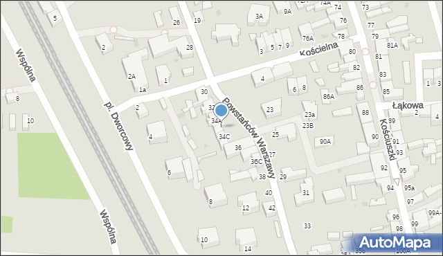 Łeba, Powstańców Warszawy, 34B, mapa Łeba