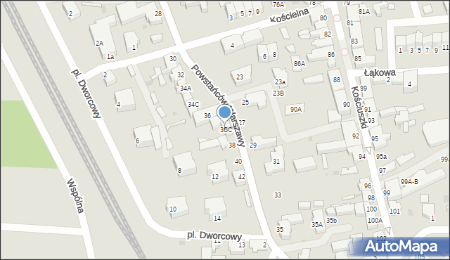 Łeba, Powstańców Warszawy, 36C, mapa Łeba