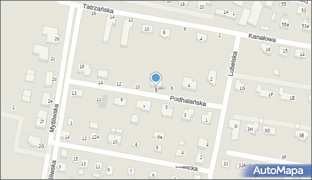 Lębork, Podhalańska, 8, mapa Lębork