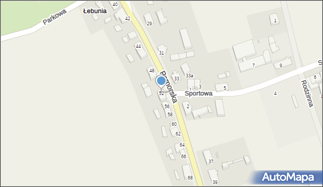 Łebunia, Pomorska, 52, mapa Łebunia