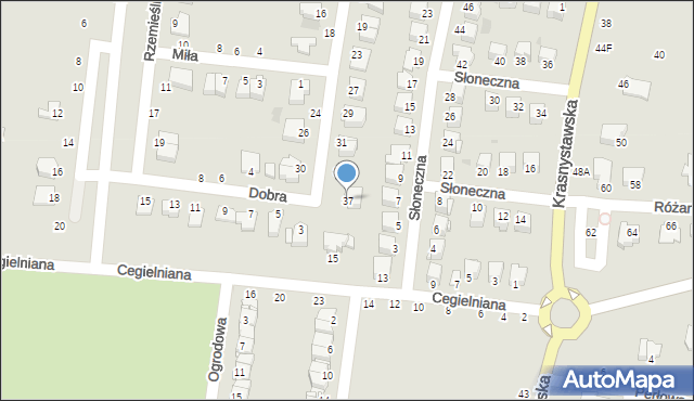 Łęczna, Pogodna, 37, mapa Łęczna