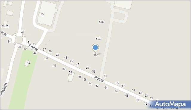 Łęczna, Polna, 51A, mapa Łęczna