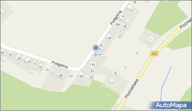 Łęczyca, Podgórna, 57, mapa Łęczyca