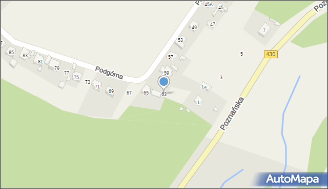 Łęczyca, Podgórna, 63, mapa Łęczyca