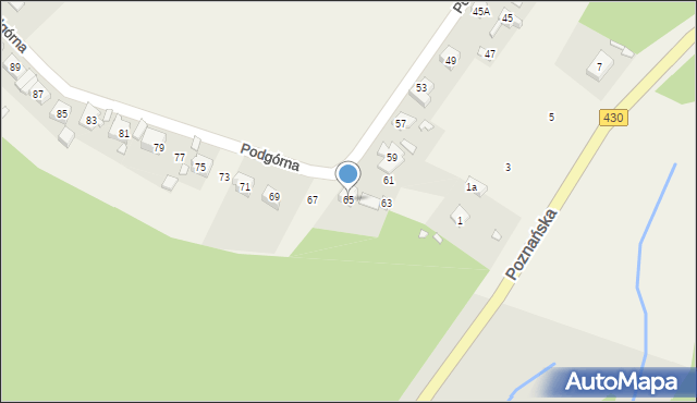 Łęczyca, Podgórna, 65, mapa Łęczyca