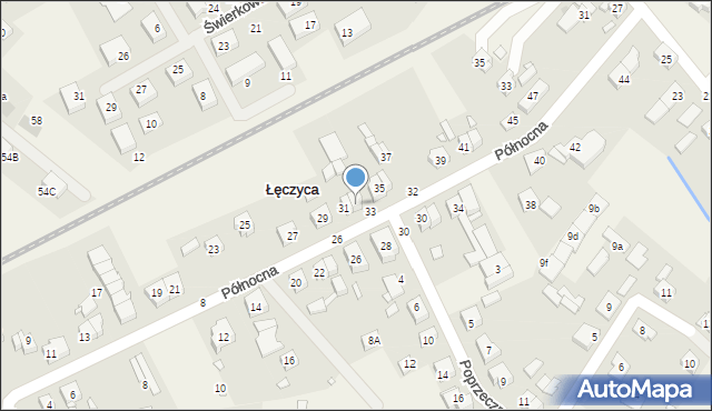 Łęczyca, Północna, 33, mapa Łęczyca