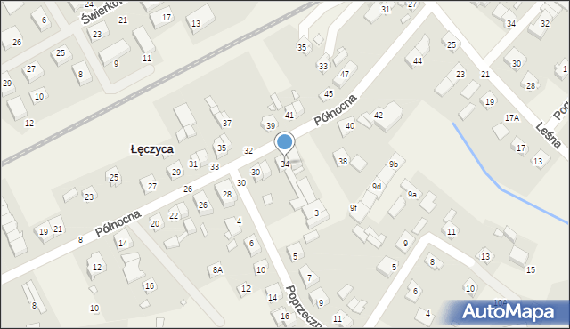 Łęczyca, Północna, 34, mapa Łęczyca
