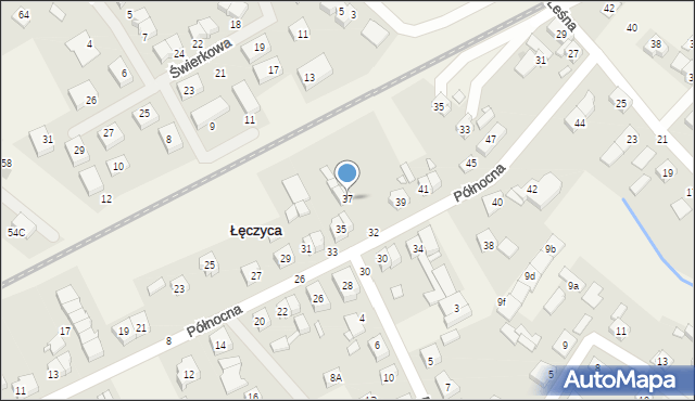 Łęczyca, Północna, 37, mapa Łęczyca
