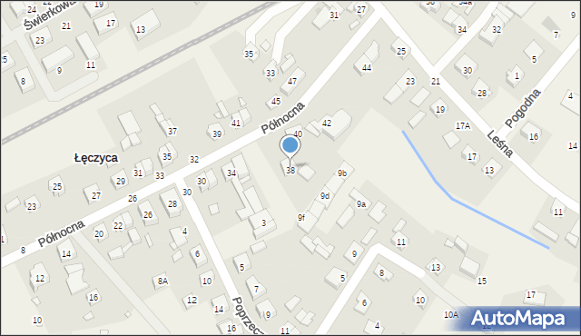 Łęczyca, Północna, 38, mapa Łęczyca