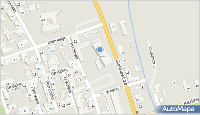 Łęczyca, Pocztowa, 12, mapa Łęczyca