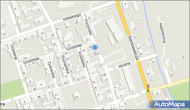 Łęczyca, Pocztowa, 17, mapa Łęczyca