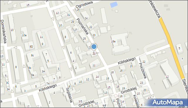 Łęczyca, Poznańska, 21, mapa Łęczyca