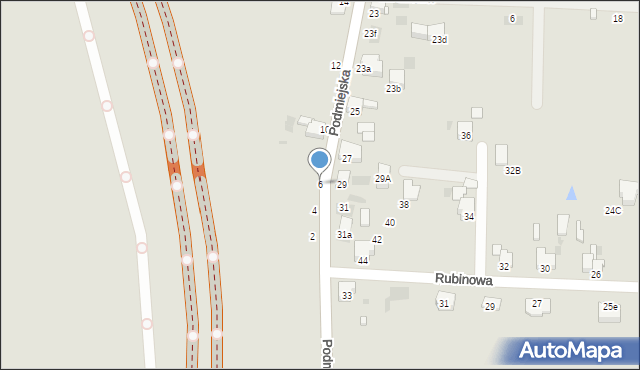 Lędziny, Podmiejska, 6, mapa Lędziny