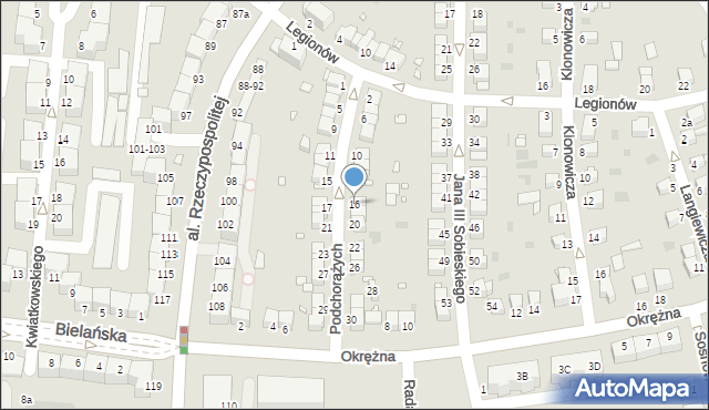 Legnica, Podchorążych, 16, mapa Legnicy