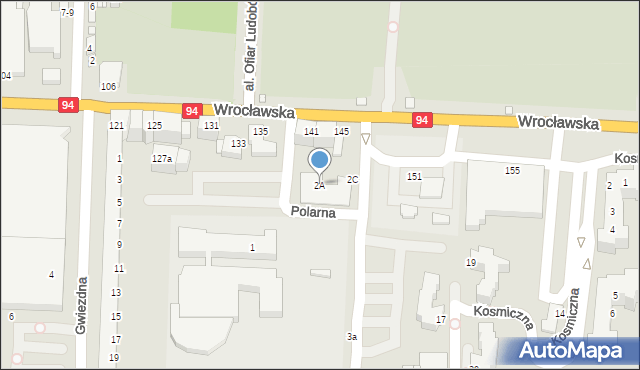 Legnica, Polarna, 2A, mapa Legnicy