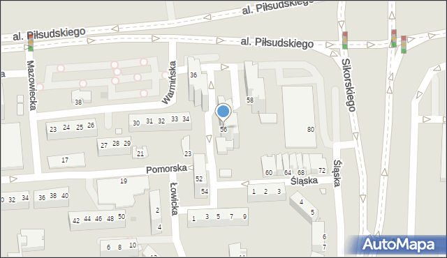 Legnica, Pomorska, 56, mapa Legnicy